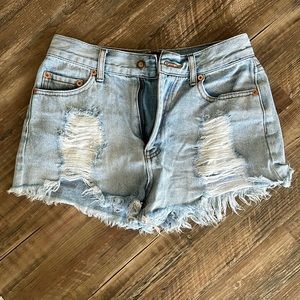 Mid rise jean shorts